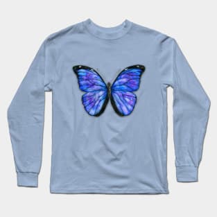 Morpho menelaus watercolor Long Sleeve T-Shirt